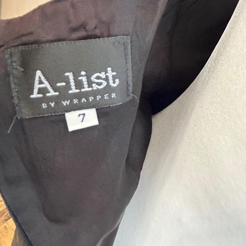 A list by Wrapper‎ 7 Black Rose Jacquard Sheath Maxi Dress Formal Evening Y2K - Picture 5 of 8
